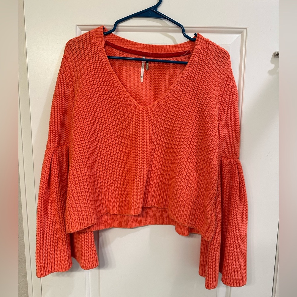Free People Coral flare sleeve knitted sweater